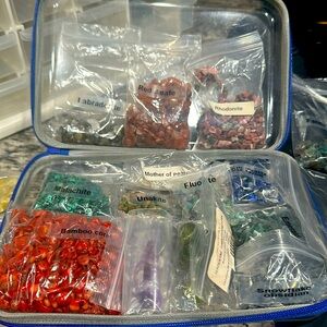 An assortment of gemstones for jewelry making